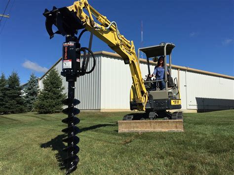 mini excavator auger mount|auger attachments for mini excavators.